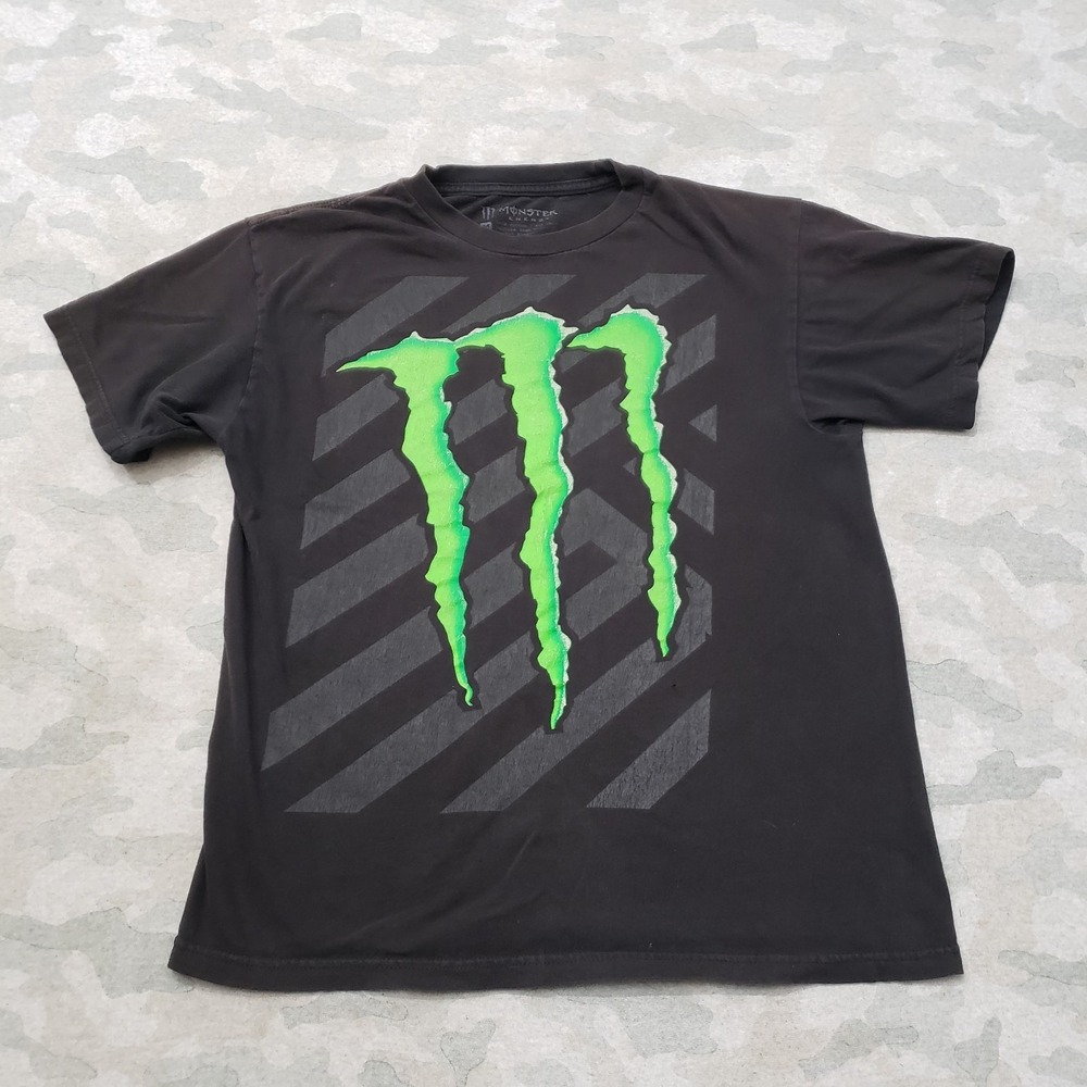 Monster Energy Shirt Mens Medium Black Short Sleeve